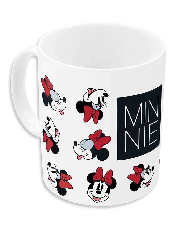 Disney Minnie Mouse Kubek "Myszka Minnie" w kolorze biało-czarno-czerwonym - 325 ml rozmiar: onesize