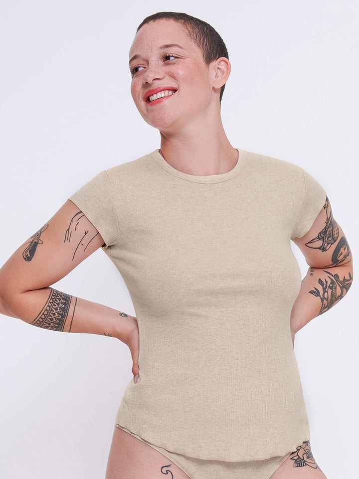 Sloggi Koszulka w kolorze beżowym rozmiar: M