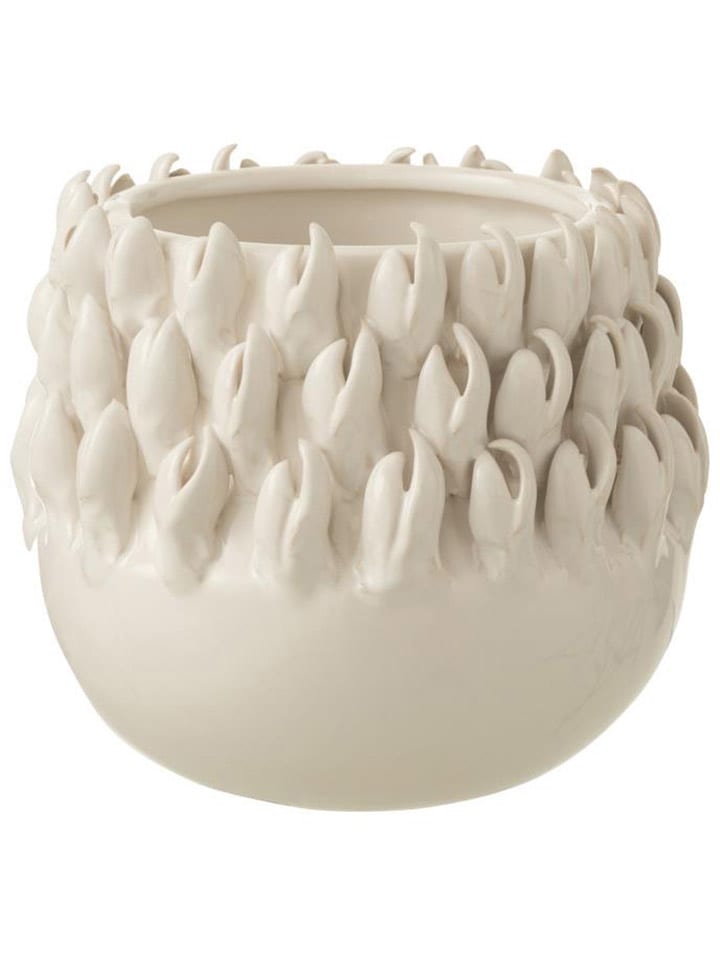 J Line Osłonka "Ibiza" w kolorze białym na doniczkę - wys. 14,5 x Ø 15,5 cm rozmiar: onesize