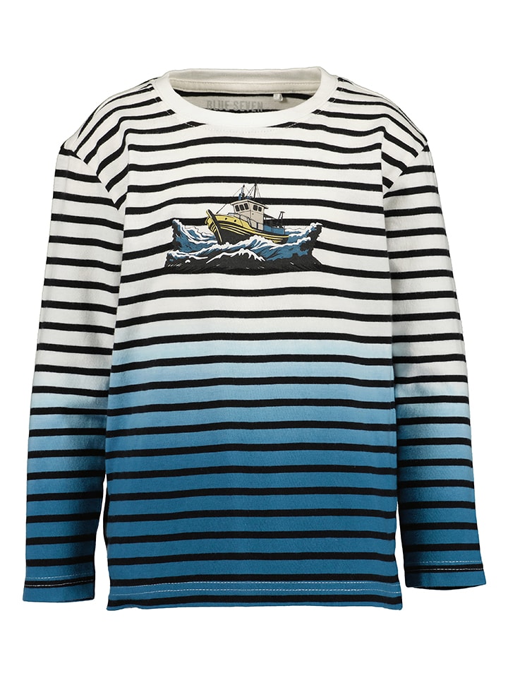 Blue Seven Koszulka w kolorze niebiesko-białym rozmiar: 92