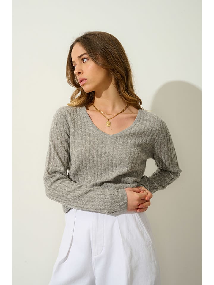 AUTHENTIC CASHMERE Kaszmirowy sweter "Grasmoor" w kolorze szarym rozmiar: S