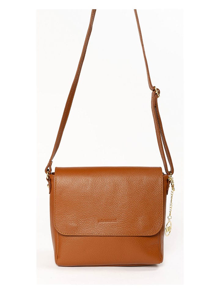 Mia Tomazzi Skórzana torebka "Zanzur" w kolorze jasnobrązowym - 25 x 24 x 9 cm rozmiar: onesize