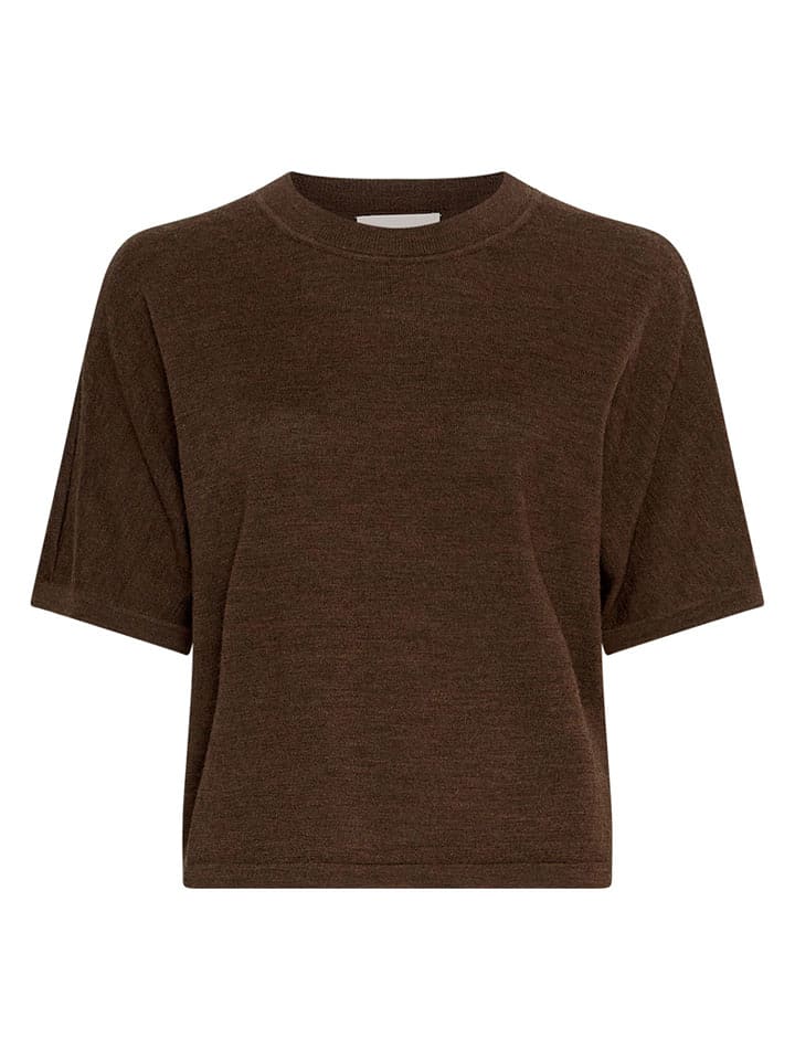 MOSS COPENHAGEN Wełniany sweter "Nema" w kolorze ciemnobrązowym rozmiar: L/XL