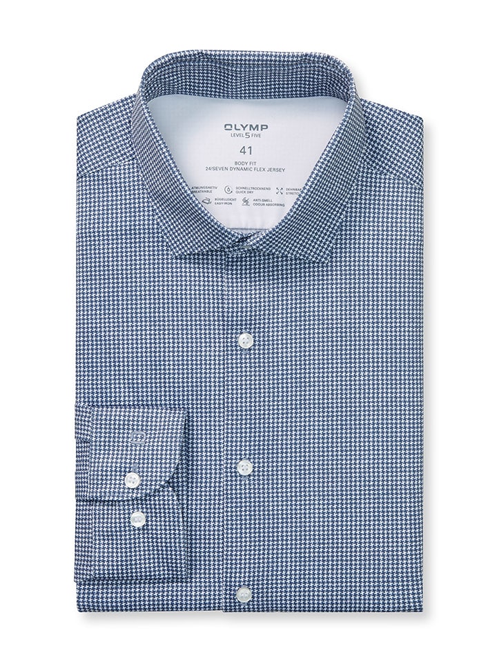 OLYMP Koszula "Level 5" - Body fit - w kolorze granatowym rozmiar: 39