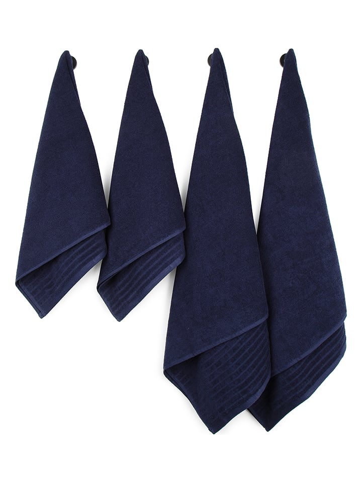 avance Ręczniki (4 szt.) w kolorze granatowym do rąk rozmiar: onesize