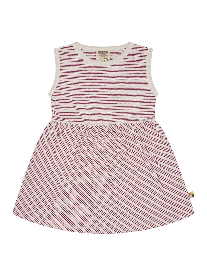 loud + proud Sukienka w kolorze kremowo-różowym rozmiar: 122/128