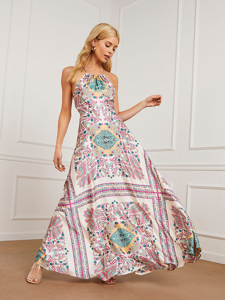 Milan Kiss Sukienka w kolorze kremowo-różowo-niebieskim rozmiar: L