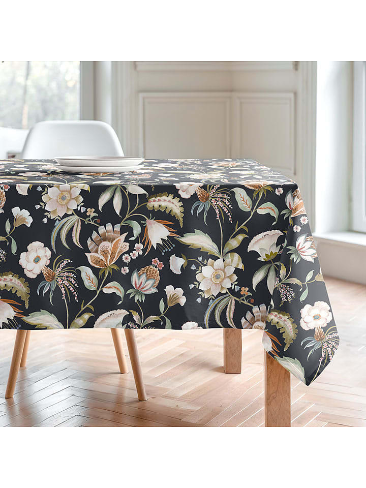 Mint Rugs Obrus "Floral And Tropical Yara" w kolorze beżowo-antracytowym rozmiar: 155x250 cm