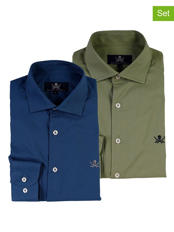 The Time of Bocha Koszule (2 szt.) - Regular fit - w kolorze zielonym i niebieskim rozmiar: XL