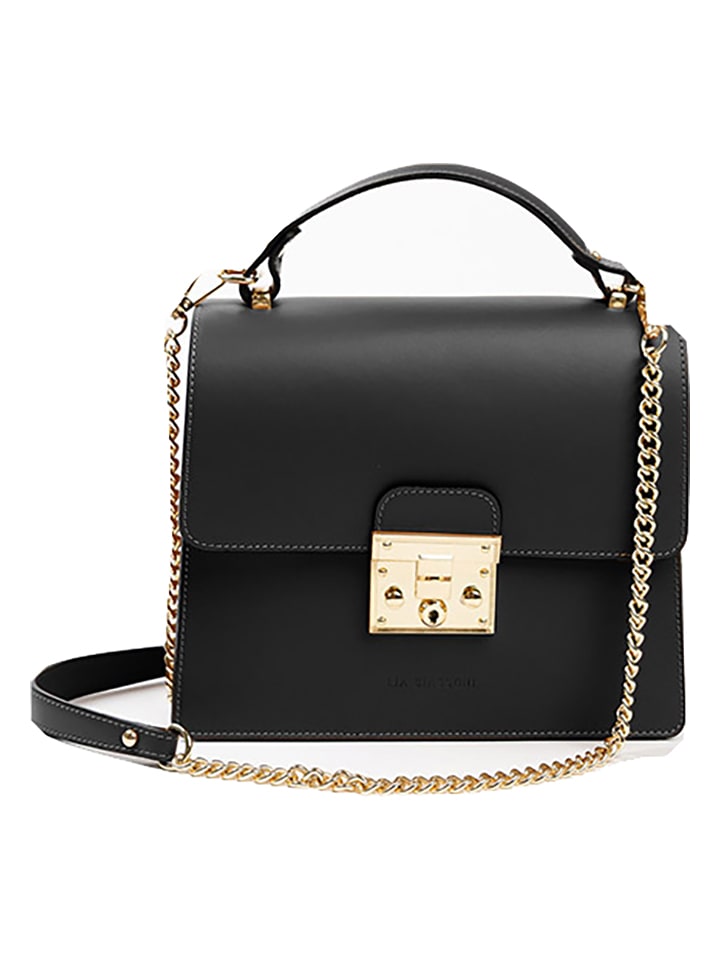 Lia Biassoni Skórzana torebka w kolorze czarnym - 27 x 24 x 8 cm rozmiar: onesize