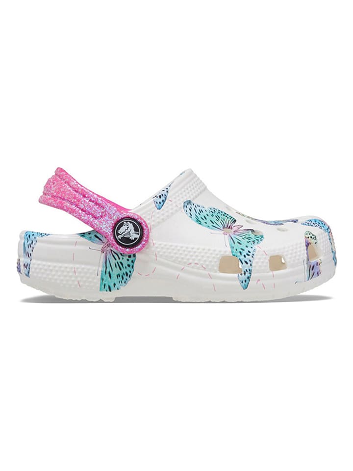 Crocs Chodaki "Classic Butterfly" w kolorze biało-różowo-turkusowym rozmiar: 20/21
