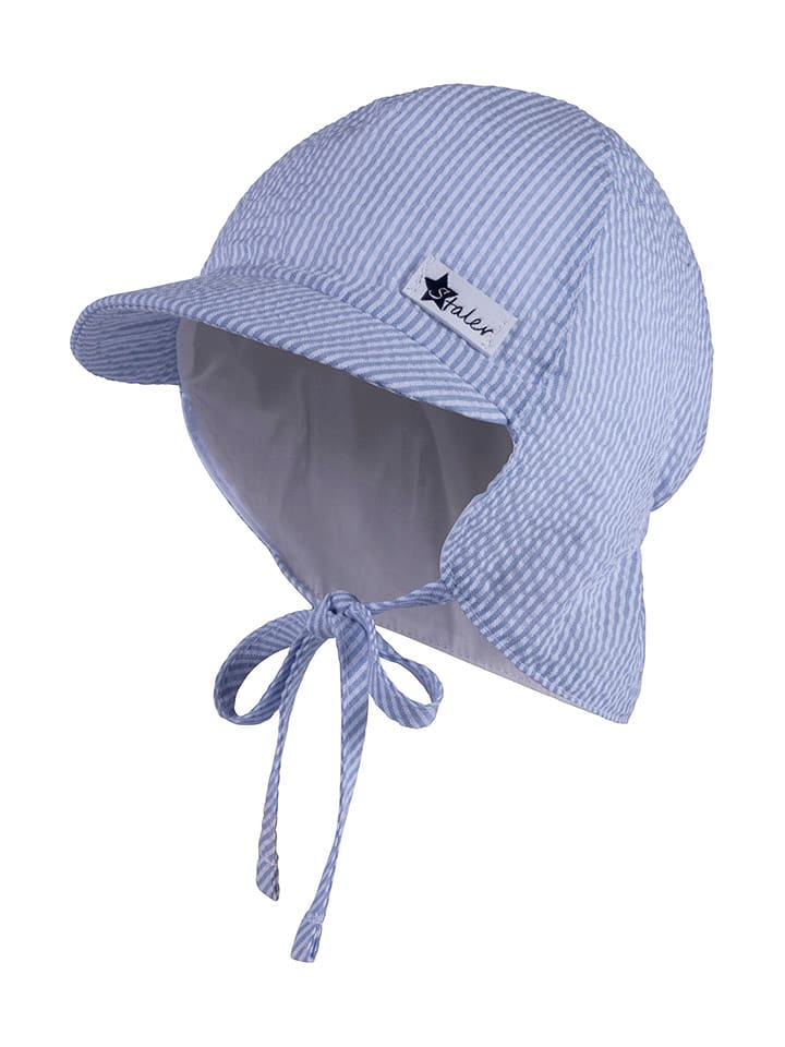 Sterntaler Czapka w kolorze niebieskim z osłoną karku rozmiar: 43 cm