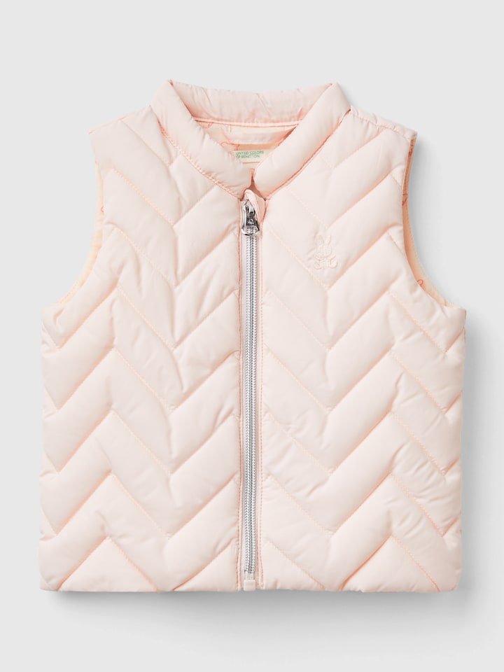 Benetton Kamizelka pikowana w kolorze jasnoróżowym rozmiar: 74