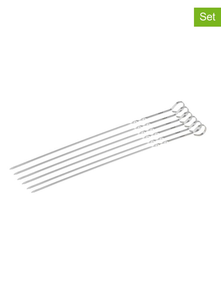 Tefal Szpikulce (6 szt.) w kolorze srebrnym do grilla - dł. 42 cm rozmiar: onesize