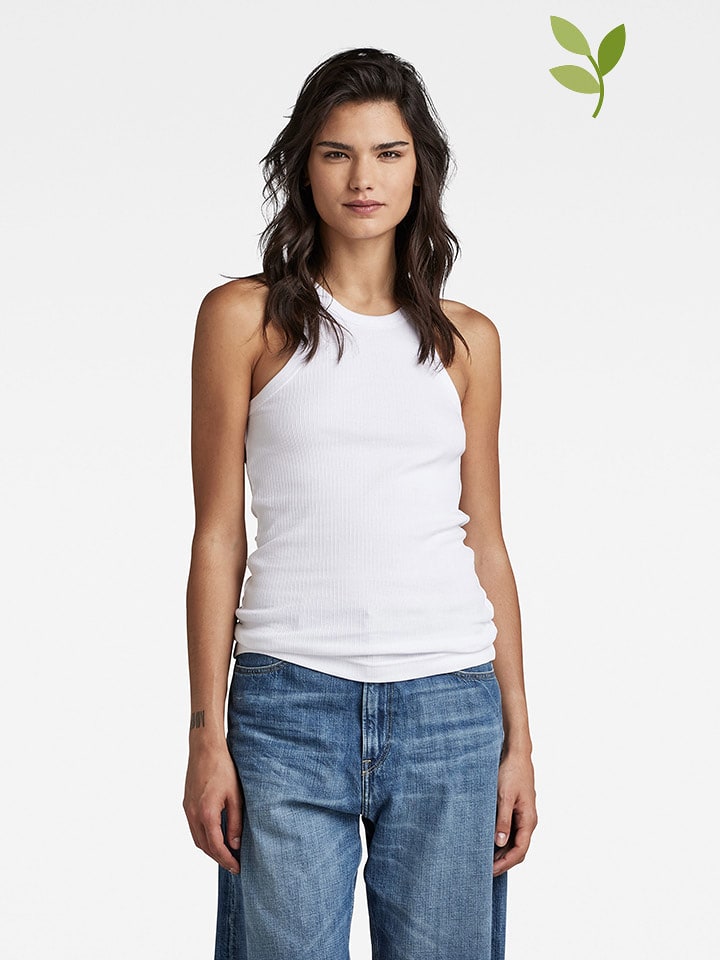 G-Star Top w kolorze białym rozmiar: L