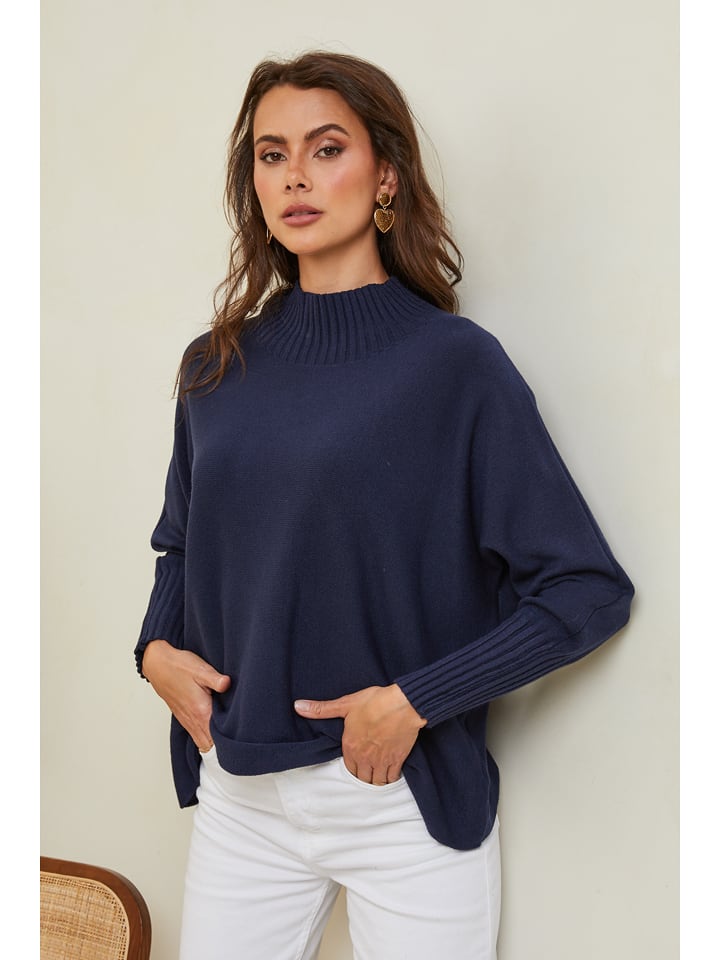 Joséfine Sweter "Izsak" w kolorze granatowym rozmiar: M
