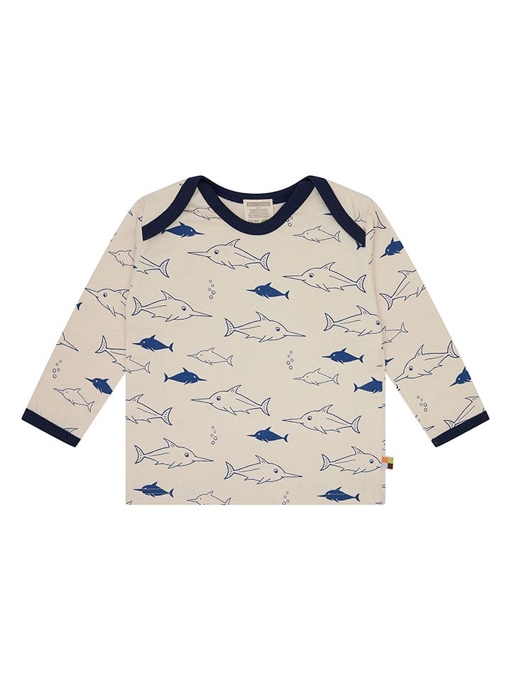 loud + proud Koszulka w kolorze kremowo-granatowym rozmiar: 74/80