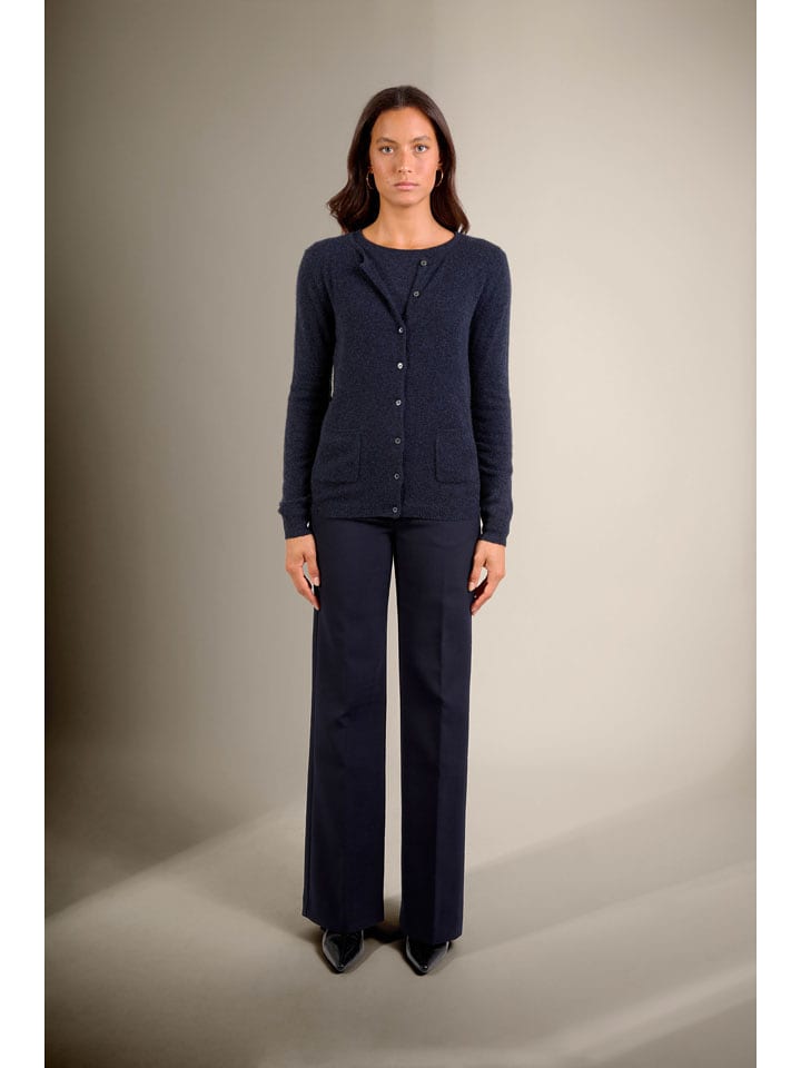 Perfect Cashmere Kaszmirowy kardigan "Caron" w kolorze granatowym rozmiar: L