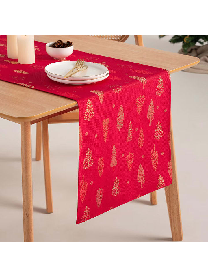 GAMUSI Bieżnik "Silvet" w kolorze złoto-czerwonym rozmiar: 45x135 cm