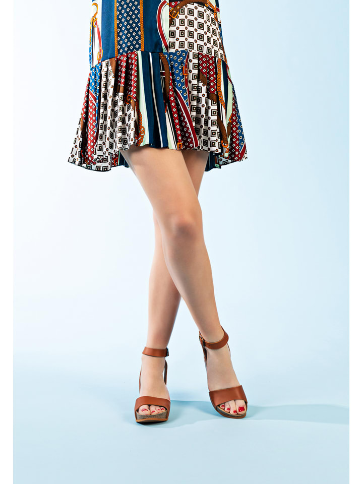 Blue Bay Sandały "Ellie" w kolorze jasnobrązowym na koturnie rozmiar: 41