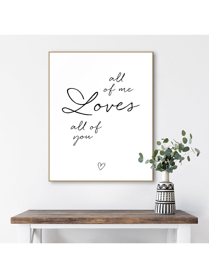 Orangewallz Druk artystyczny "All The Love" w ramce rozmiar: 40x50 cm