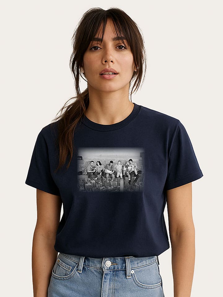 WOOOP Koszulka "Friends Official Lunch Atop A Skyscraper" w kolorze granatowym rozmiar: XXL