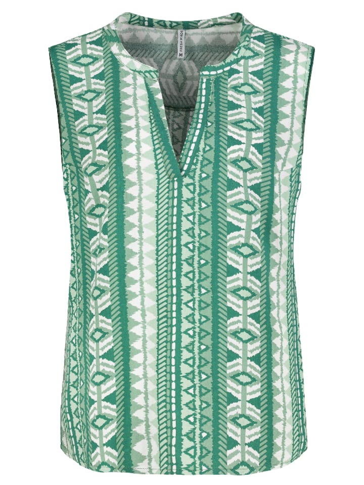 Fresh Made Bluzka w kolorze zielono-kremowym rozmiar: S