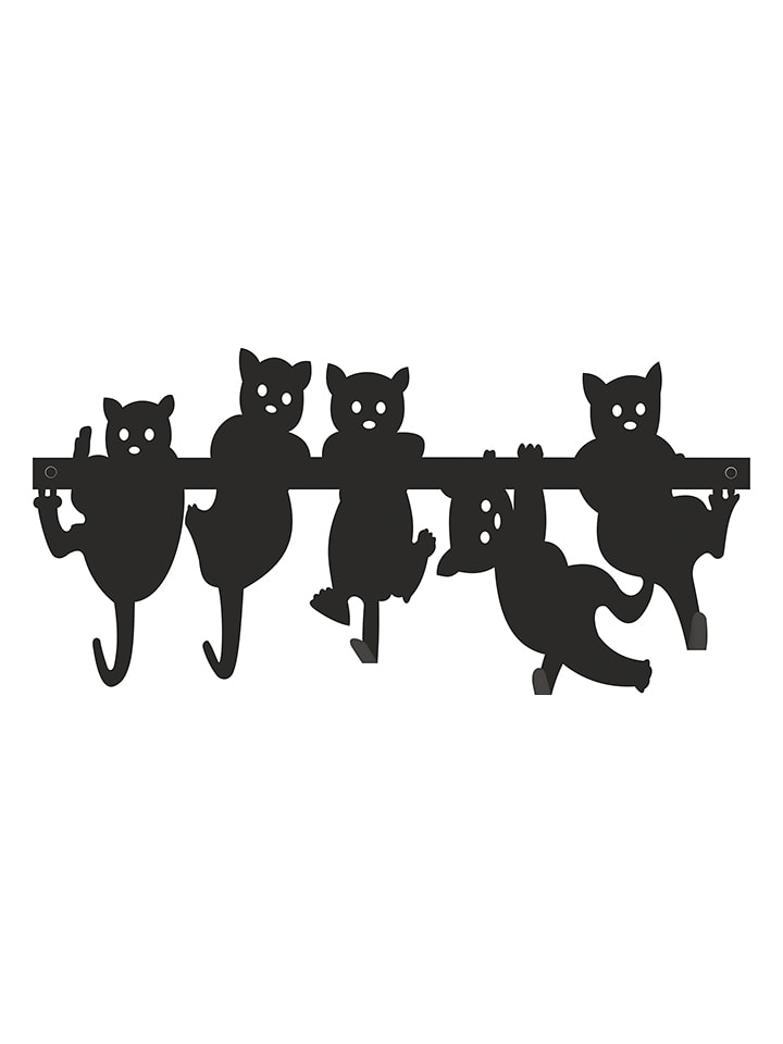 hippodino Wieszak ścienny w kolorze czarnym - 50 x 28 cm rozmiar: onesize