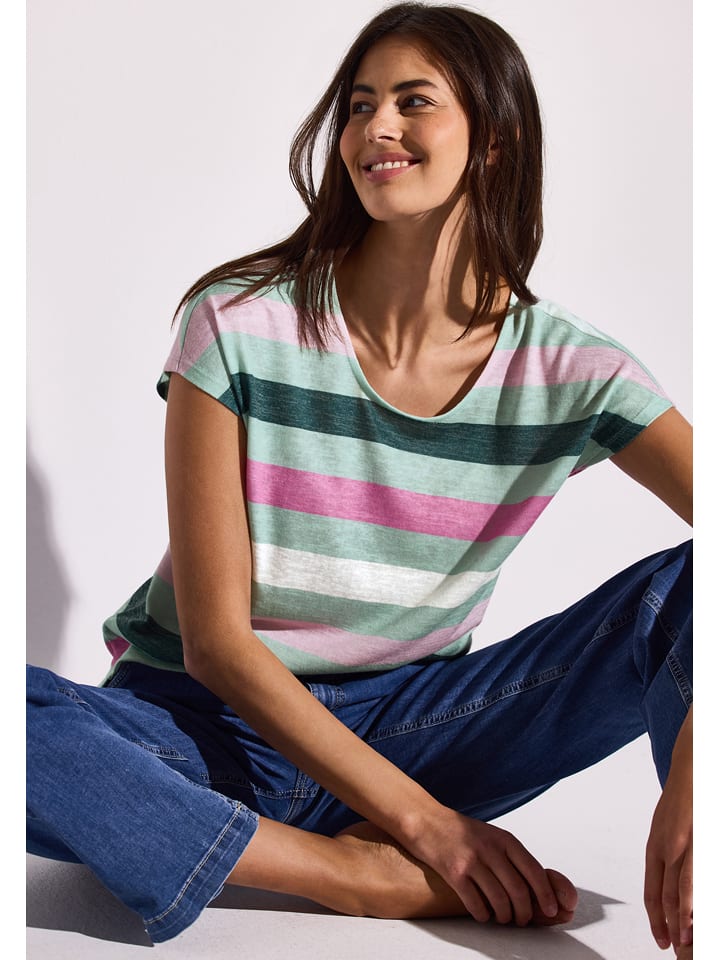 Street One Koszulka w kolorze turkusowo-jasnoróżowym rozmiar: 44