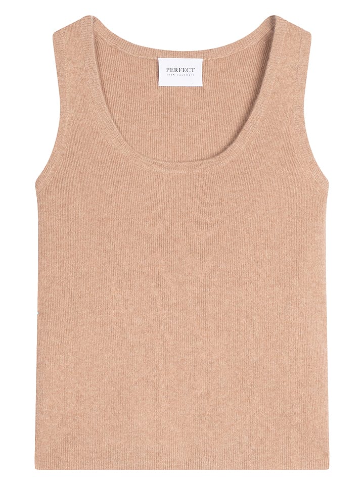 Perfect Cashmere Kaszmirowy top "Vanesia" w kolorze karmelowym rozmiar: XXL