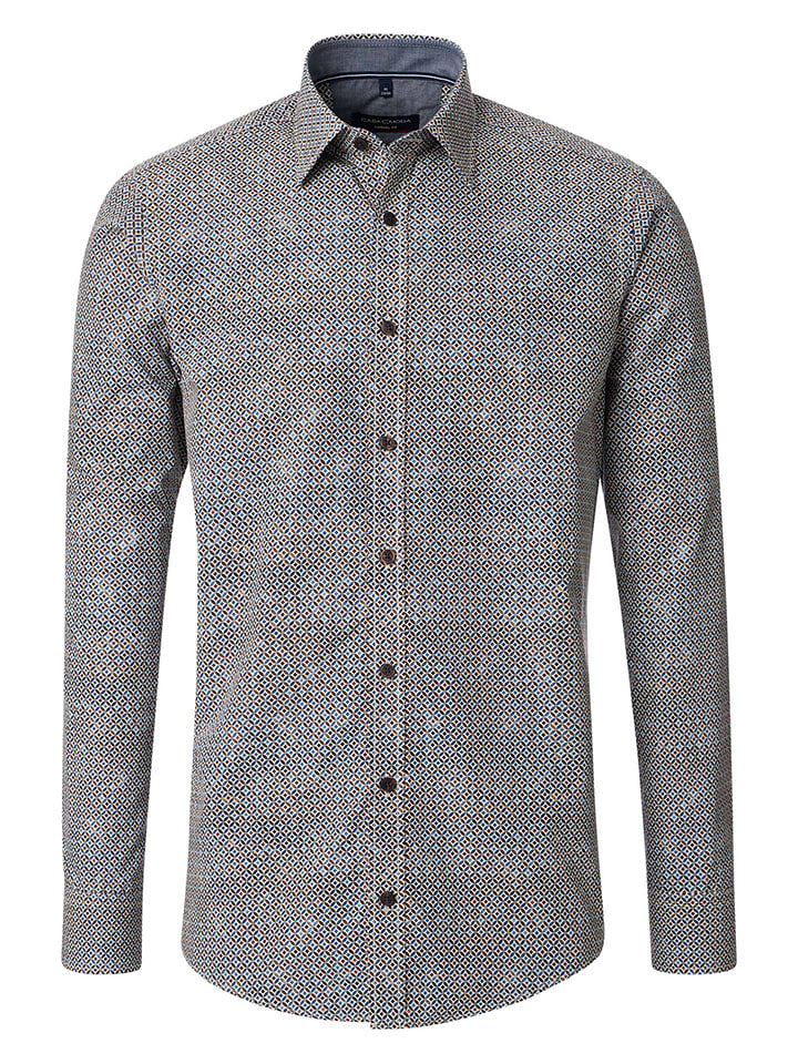 CASAMODA Koszula - Casual fit - w kolorze jasnobrązowo-niebieskim rozmiar: 6XL