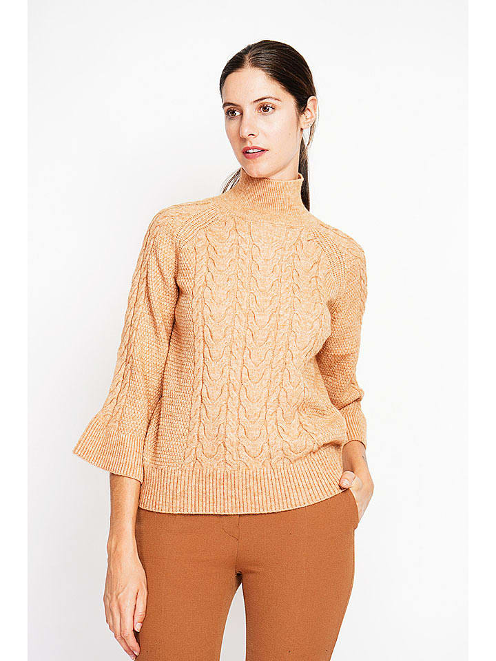 ASSUILI Sweter w kolorze jasnobrązowym rozmiar: 42