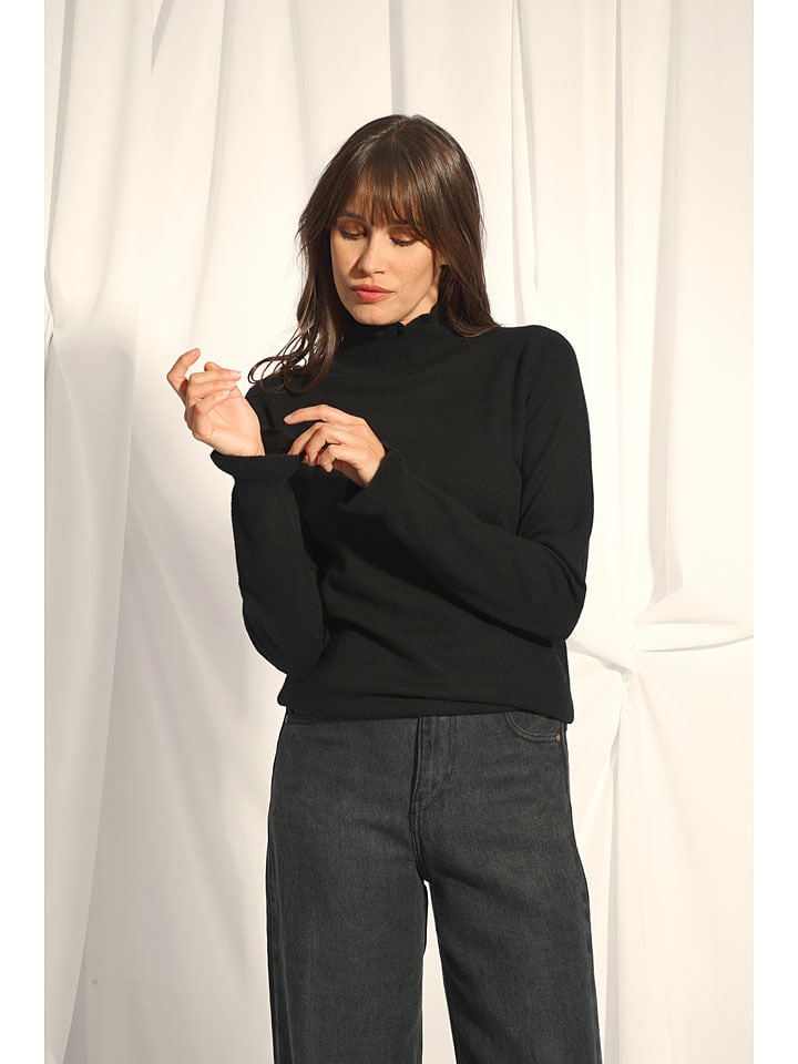 Just Cashmere Kaszmirowy sweter "Trila" w kolorze czarnym rozmiar: L