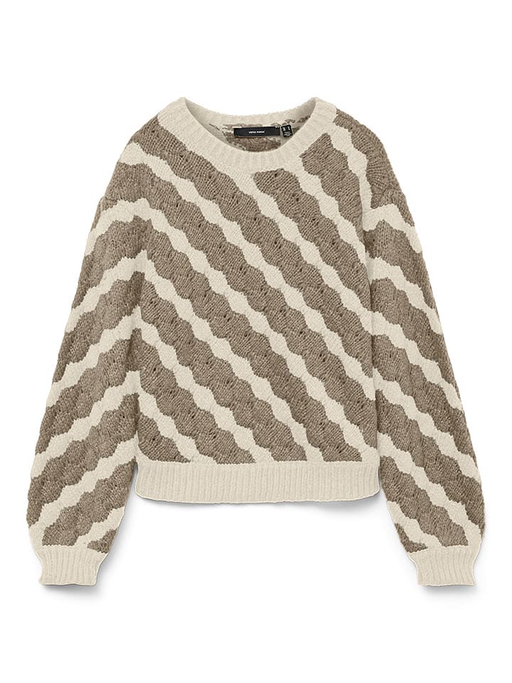 Vero Moda Sweter w kolorze beżowo-oliwkowym rozmiar: M
