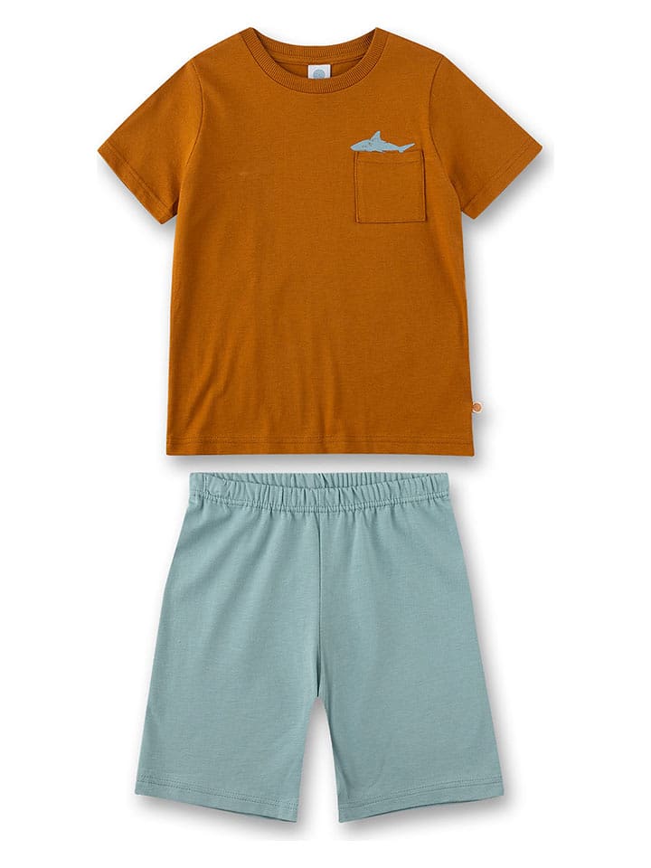 Sanetta Piżama w kolorze błękitno-jasnobrązowym rozmiar: 92