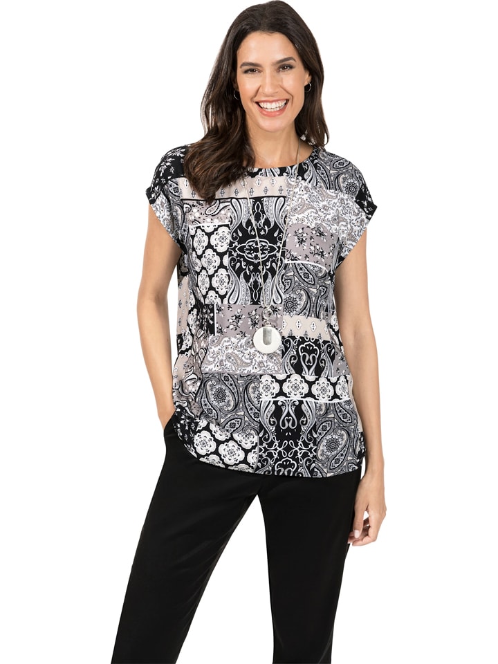 WITT WEIDEN Bluzka w kolorze czarno-biało-beżowym rozmiar: 42