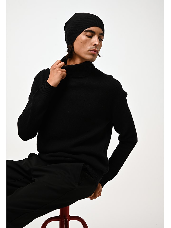 AUTHENTIC CASHMERE Kaszmirowy golf "Martin" w kolorze czarnym rozmiar: M