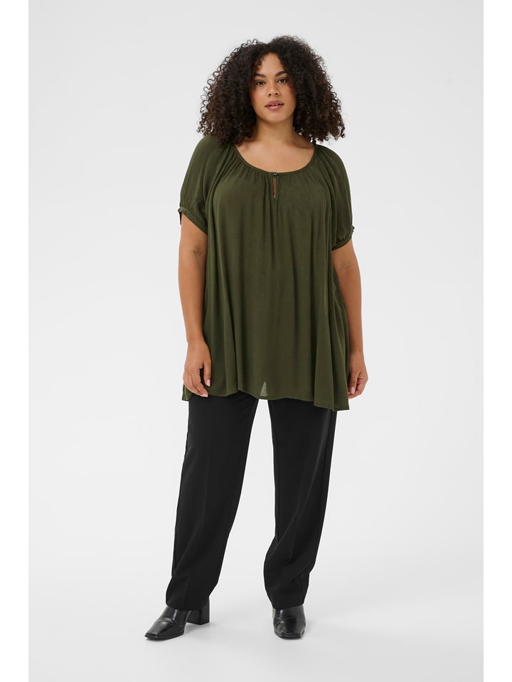 KAFFE curve Bluzka w kolorze ciemnozielonym rozmiar: 46