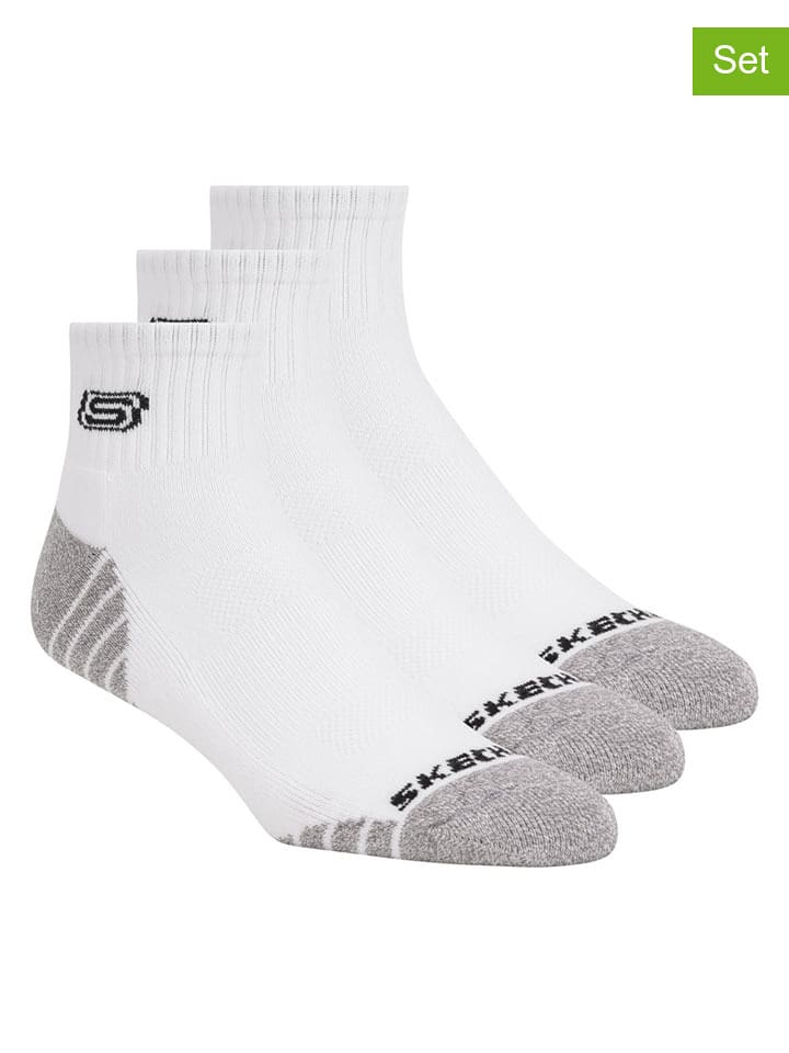 Skechers Skarpety (3 pary) w kolorze biało-szarym rozmiar: 43-46