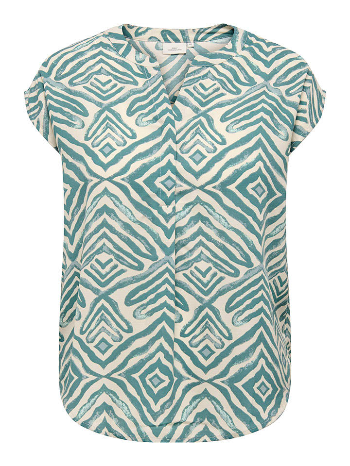 ONLY Carmakoma Koszulka "Hilla" w kolorze turkusowo-beżowym rozmiar: 42