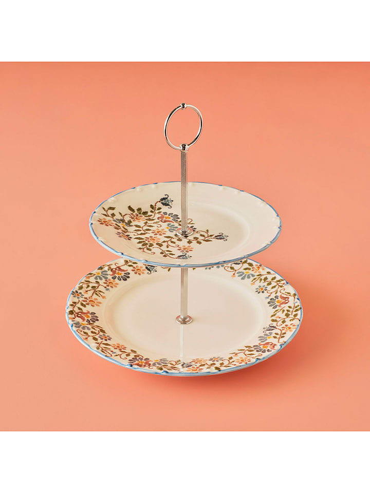 BELLA MAISON Etażerka "Vintage" w kolorze kremowym ze wzorem rozmiar: onesize