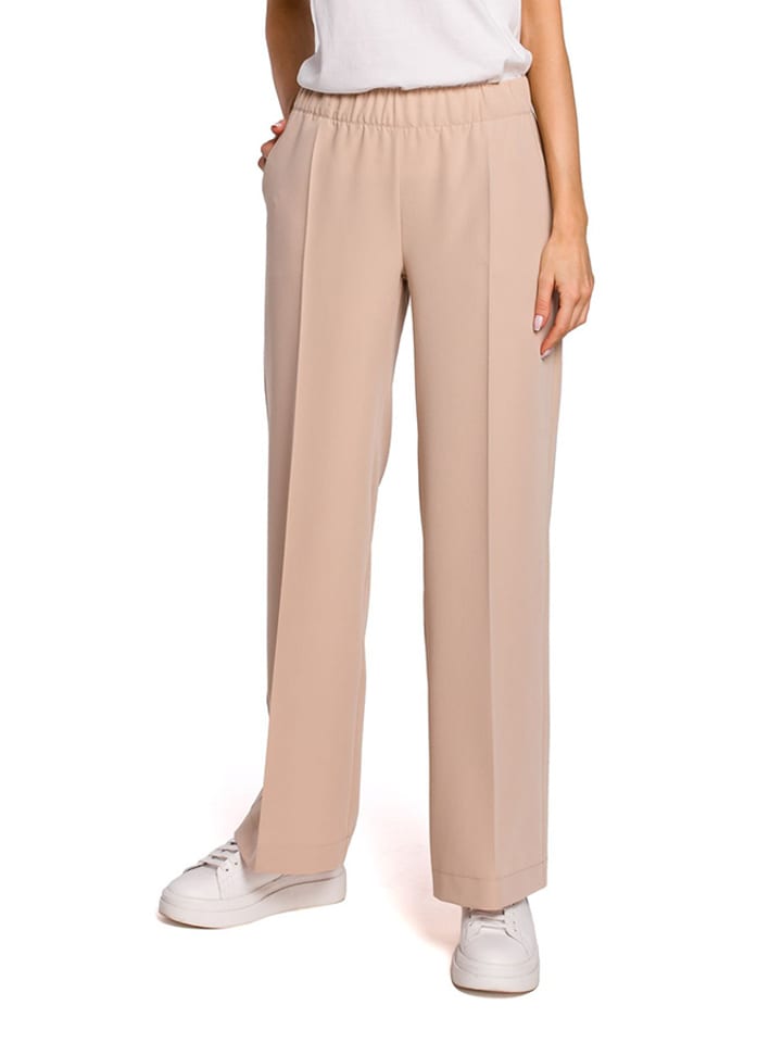 made of emotion Spodnie w kolorze beżowym rozmiar: L