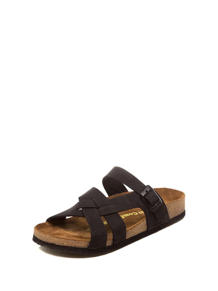 Comfortfusse Skórzane klapki w kolorze czarnym rozmiar: 38