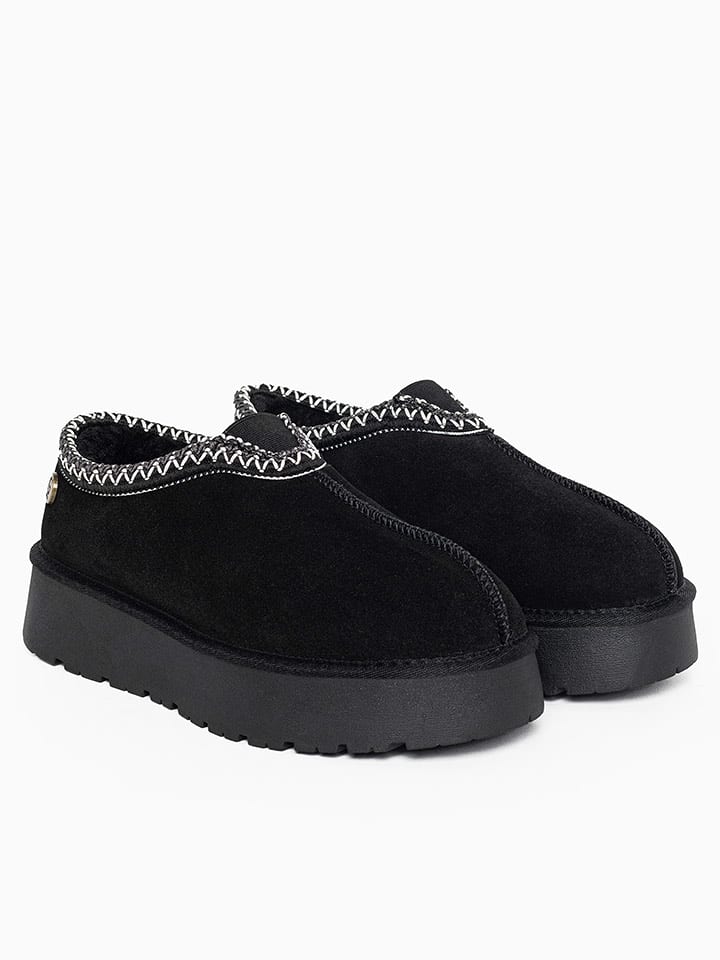 Gooce Skórzane botki zimowe "Wael" w kolorze czarnym rozmiar: 38