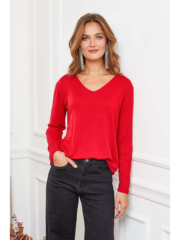 Joséfine Wełniany sweter "Abi" w kolorze czerwonym rozmiar: L