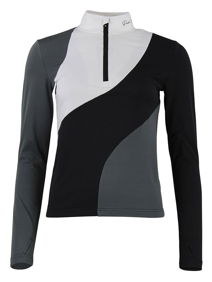 Peak Mountain Koszulka funkcyjna "Aramis" w kolorze czarno-szaro-białym rozmiar: L