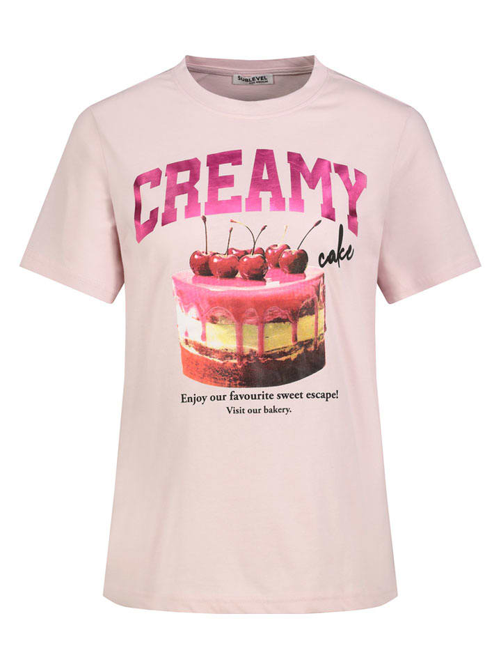 Sublevel Koszulka w kolorze jasnoróżowym rozmiar: S