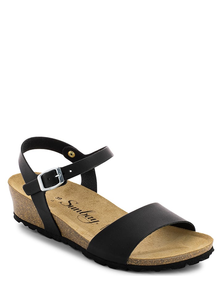 Sunbay Sandały "Mateo" w kolorze czarnym na koturnie rozmiar: 41