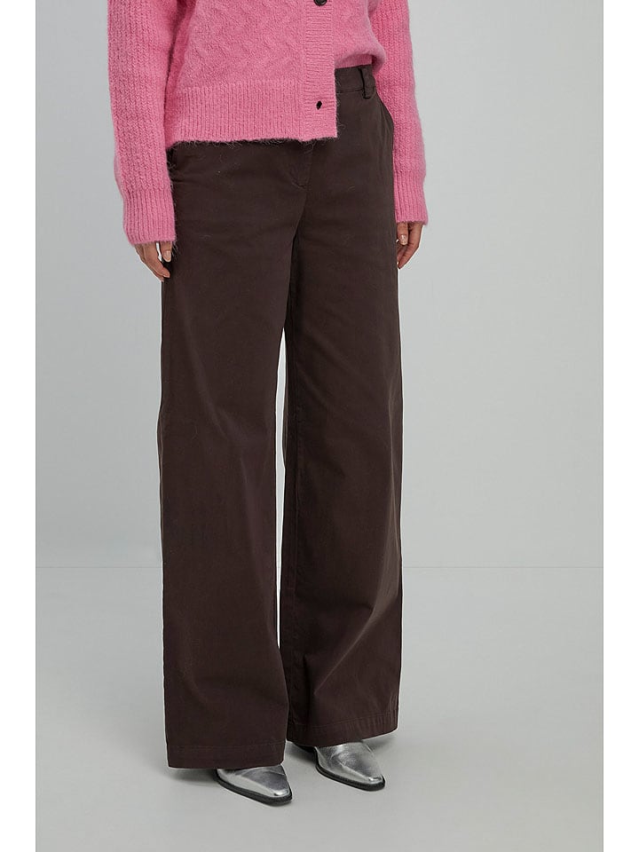 Josephine & Co Spodnie "Moos" w kolorze ciemnobrązowym rozmiar: 42