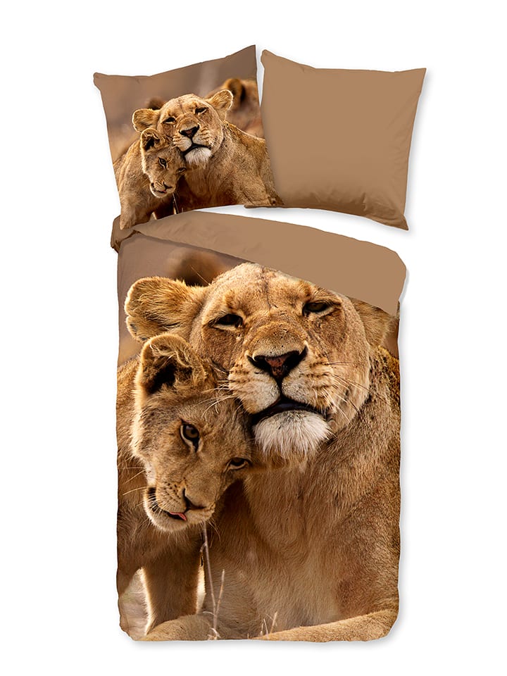 Pure Komplet pościeli "Lovely" w kolorze jasnobrązowym z mikrofibry rozmiar: 140x220 cm